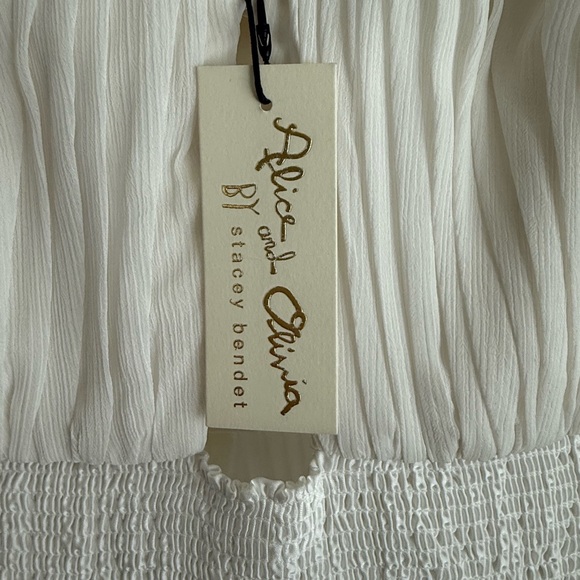 Alice + Olivia White Pleated Maxi Dress - Picture 5 of 7